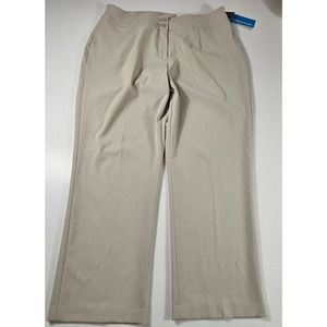 NWT Slightly below the waist boot leg haggar beige dress work pants size 16W ^